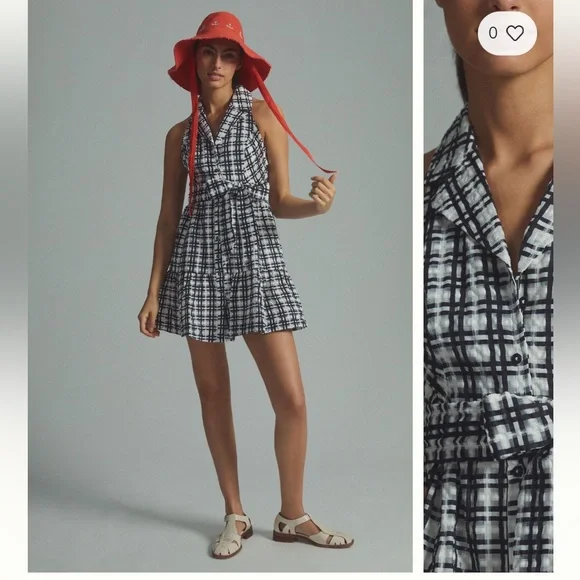 Maeve plaid mini shirt dress size 0P - Picture 1 of 5